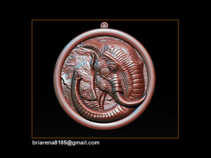 elephant pendant jewelry 3d print model Model do druku 3D