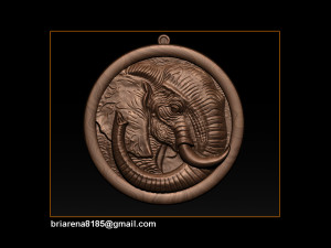 elephant pendant jewelry 3d print model Model do druku 3D