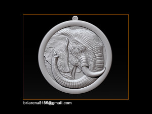 elephant pendant jewelry 3d print model Model do druku 3D