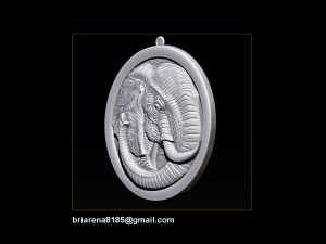 elephant pendant jewelry 3d print model Model do druku 3D