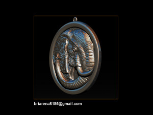 elephant pendant jewelry 3d print model Model do druku 3D