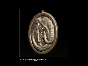 elephant pendant jewelry 3d print model Model do druku 3D