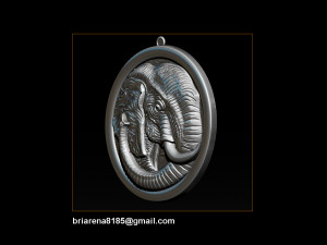 elephant pendant jewelry 3d print model Model do druku 3D
