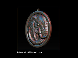elephant pendant jewelry 3d print model Model do druku 3D