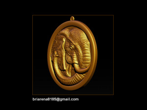 elephant pendant jewelry 3d print model Model do druku 3D