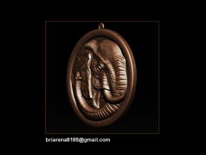 elephant pendant jewelry 3d print model Model do druku 3D