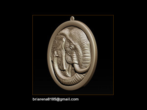 elephant pendant jewelry 3d print model Model do druku 3D