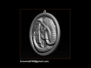 elephant pendant jewelry 3d print model Model do druku 3D