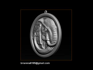 elephant pendant jewelry 3d print model 3D Print Model