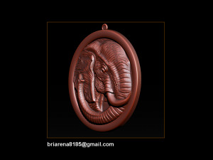 elephant pendant jewelry 3d print model Model do druku 3D