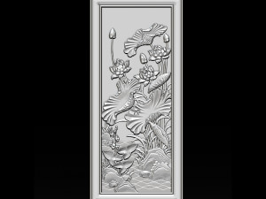 3d stl models cnc router - decorative lotus flower relief 3D-printmodel
