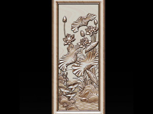 3d stl models cnc router - decorative lotus flower relief 3D-printmodel