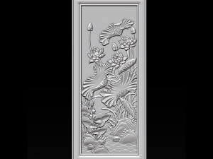 3d stl models cnc router - decorative lotus flower relief 3D-printmodel