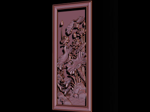3d stl models cnc router - decorative lotus flower relief 3D-printmodel
