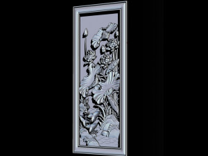 3d stl models cnc router - decorative lotus flower relief 3D-printmodel