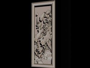 3d stl models cnc router - decorative lotus flower relief 3D-printmodel