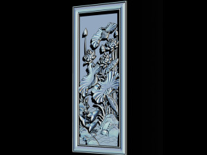 3d stl models cnc router - decorative lotus flower relief 3D-printmodel
