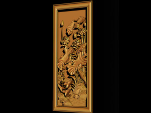 3d stl models cnc router - decorative lotus flower relief 3D-printmodel