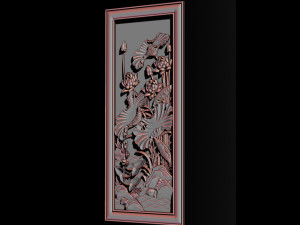 3d stl models cnc router - decorative lotus flower relief 3D-printmodel