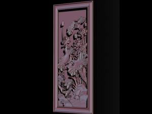 3d stl models cnc router - decorative lotus flower relief 3D-printmodel