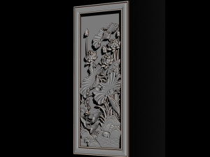 3d stl models cnc router - decorative lotus flower relief 3D-printmodel