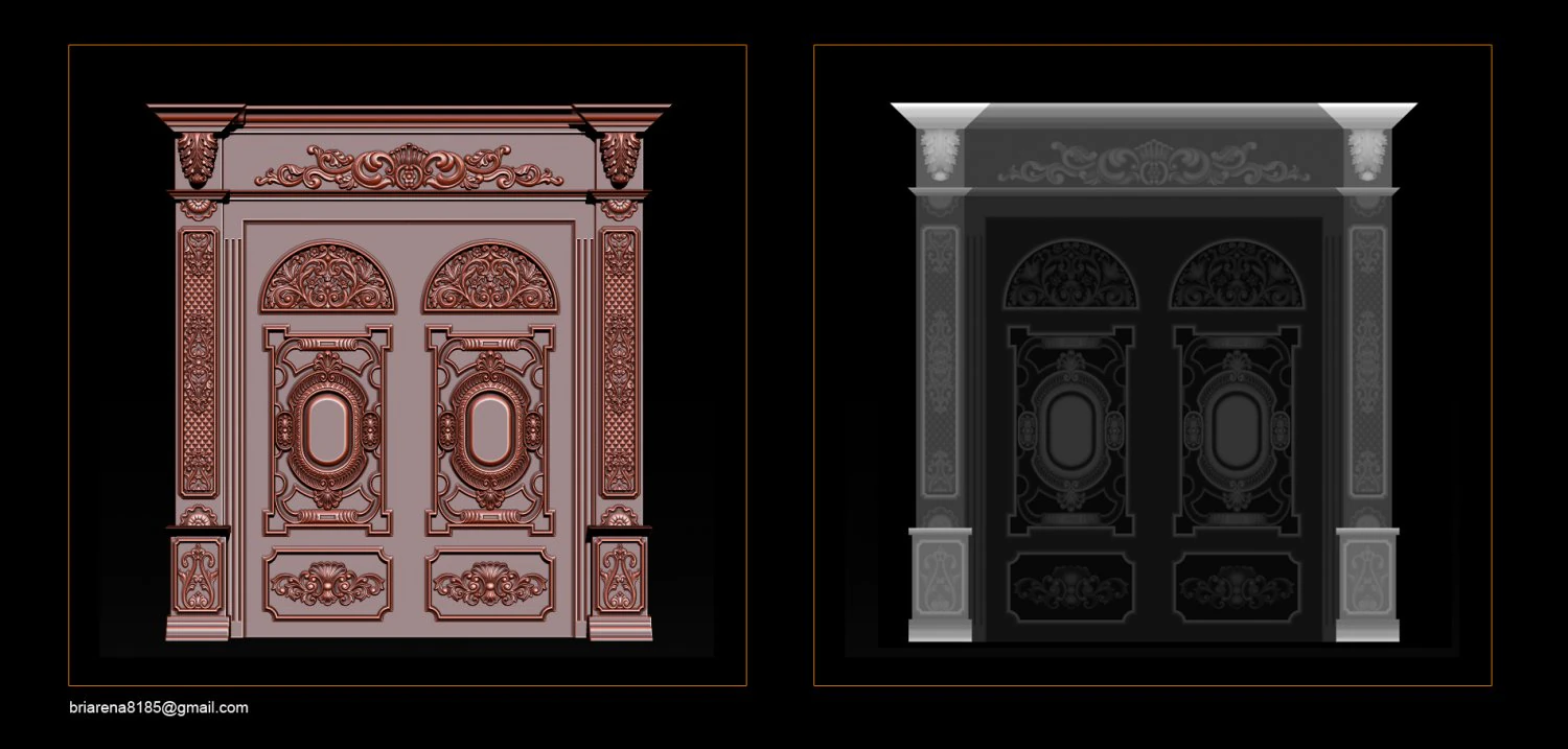 3d stl models cnc router - door 3d print model 3D Print Model .c4d .max .obj .3ds .fbx .stl .blend