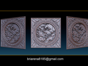 3d stl models cnc router - carved mural lotus Model Cetak 3D