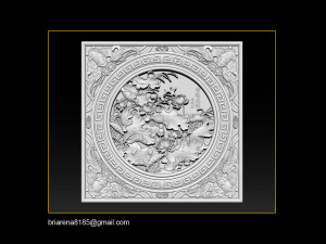 3d stl models cnc router - carved mural lotus Model Cetak 3D