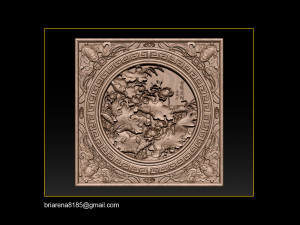 3d stl models cnc router - carved mural lotus Model Cetak 3D
