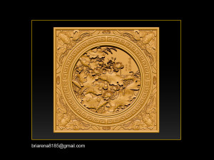3d stl models cnc router - carved mural lotus Model Cetak 3D