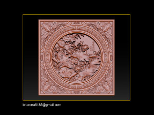 3d stl models cnc router - carved mural lotus Model Cetak 3D
