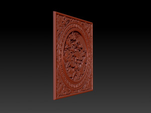 3d stl models cnc router - carved mural lotus Model Cetak 3D