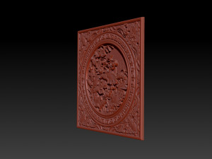 3d stl models cnc router - carved mural lotus Model Cetak 3D