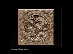 3d stl models cnc router - carved mural lotus Model Cetak 3D