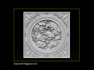 3d stl models cnc router - carved mural lotus Model Cetak 3D