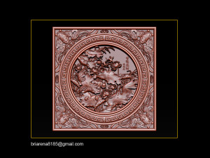 3d stl models cnc router - carved mural lotus Model Cetak 3D