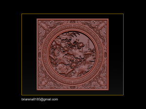 3d stl models cnc router - carved mural lotus Model Cetak 3D
