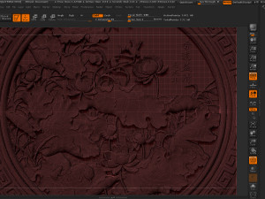 3d stl models cnc router - carved mural lotus Model Cetak 3D
