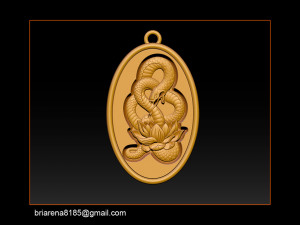 snake necklace pendant 3D Принт Модель