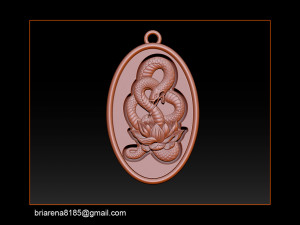 snake necklace pendant 3D Принт Модель