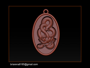 snake necklace pendant 3D Принт Модель