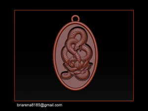 snake necklace pendant 3D Print Model