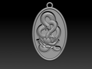 snake necklace pendant 3D Принт Модель