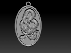 snake necklace pendant 3D Принт Модель