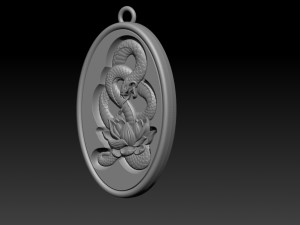 snake necklace pendant 3D Принт Модель