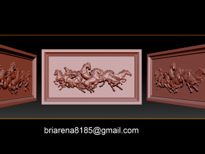 race horse wood carving file stl obj and ztl for cnc 3D Print Model