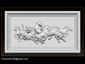 race horse wood carving file stl obj and ztl for cnc 3D Принт Модель