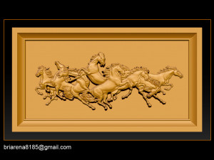 race horse wood carving file stl obj and ztl for cnc 3D Принт Модель