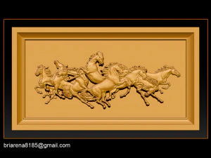 race horse wood carving file stl obj and ztl for cnc 3D Print Model