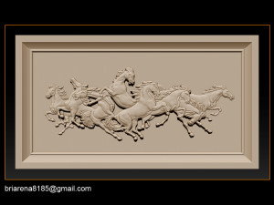 race horse wood carving file stl obj and ztl for cnc 3D Принт Модель